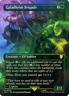 MTG FOIL Galadhrim Brigade Borderless  - The Lord Of The Rings Commander • $3.69