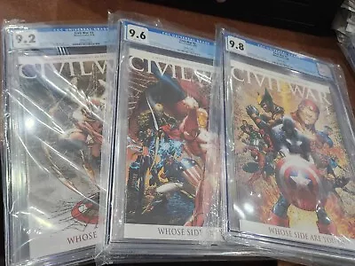 Marvel Civil War #1-3 CGC Micheal Turner Variant Cover Lot • $219.99