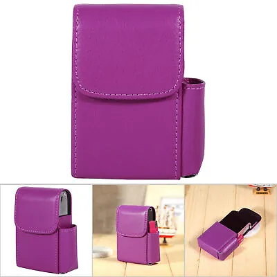 Cigarette Case PU Leather Tobacco Pouch Lighter Holder Storage Box RH • £7.34