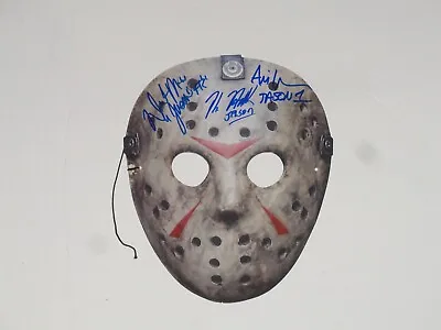 Ari Lehman Kane Hodder Derek Mears Signed Friday The 13th Jason Cardboard Mask • £193.02