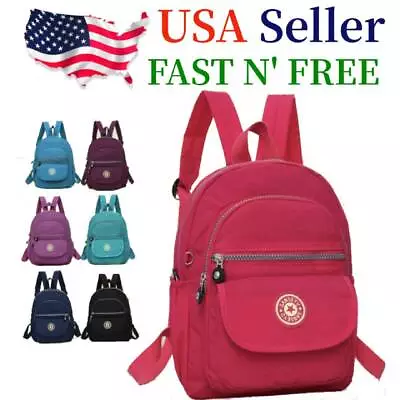 Waterproof Mini Backpack Women Purse Nylon Shoulder Rucksack Small Travel Bag • $13.99