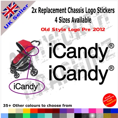 2x ICandy Replacement Logo Stickers Old Style Pre 2012 Pushchair Pram Stroller • £1.99