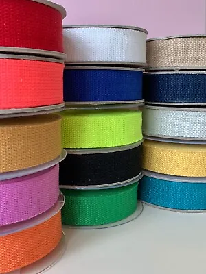 £3.40 • Buy 1M Heavy Basket Weave Cotton Webbing Belt Tape Strap Bag Making 30mm Wide 
