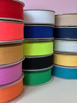 1M Heavy Basket Weave Cotton Webbing Belt Tape Strap Bag Making 30mm Wide  • £3.40