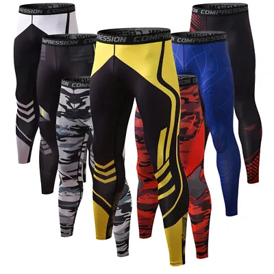 Men Compression Pants Base Layer Trousers Running Elastic Sport Leggings Bottom • $15.99