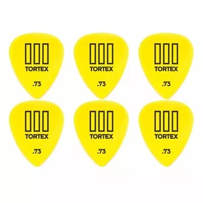 6 X Jim Dunlop Tortex TIII Yellow .73mm Guitar Picks T3 USA 462R • $5.20