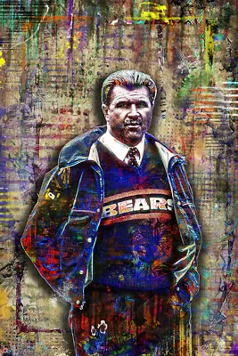 IRON MIKE DITKA Poster Mike Ditka Chicago BEARS Pop Art Tribute Free Shipg US • $21.99