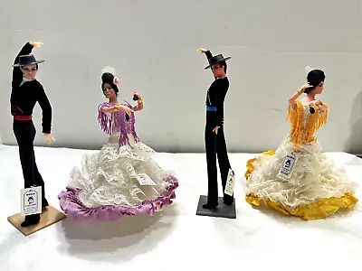 Vintage Marin 4 Chiclana Spanish Flamenco Dancers 7.5  Tall 2 Pairs • $90