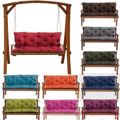 Luxury Replacement Cushion  2 3 4 Seater Garden Swing Bench Chair Seat+Backrest  • £82.09