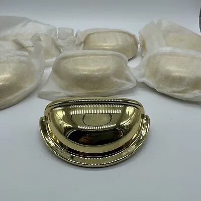 Bin Pull Cup Solid Brass Amerock Advantage #4235  Drawer Handle 3” Lot X 6 Shiny • $69.99