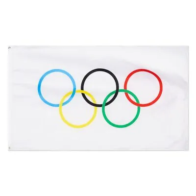 Grommets Polyester Fabric Olympic Decorations Outdoor Banner Olympics Game Flag • £5.28