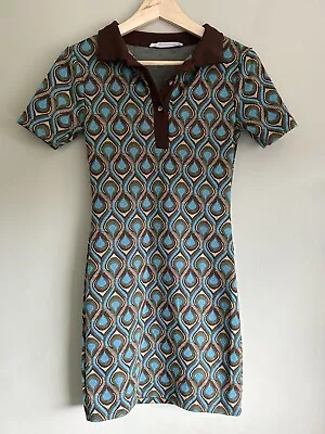 £10 • Buy 60 S Style Mod Vintage Print Dress Size 4 Never Worn