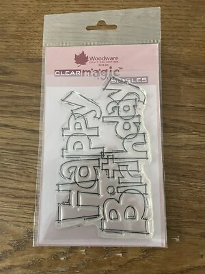 £0.99 • Buy Woodware Stamps Clear Magic HAPPY BIRTHDAY