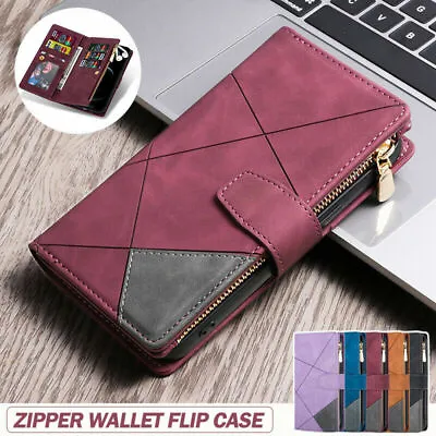 $17.98 • Buy For Samsung S22 S21FE S10 S9 A12 A32 A22 A82 5G Zipper Case Leather Wallet Cover