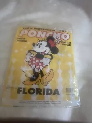 Unopened Disney Florida Youth Size Rain Poncho Minnie Mouse Graphic Yellow • $10.99