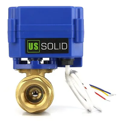 U.S. Solid 1/2  NPT Motorized Ball Valve 9V 12V 24V AC/DC 3-Wire Brass • $33.91