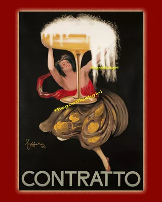  CONTRATTO CHAMPAGNE 8x10 Vintage French Alcohol Advertisement Art Print • $14.99