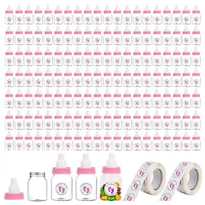144 Pieces Of Mini Baby Shower Milk Bottles Favors For Baby Shower White - Pl... • $74.08
