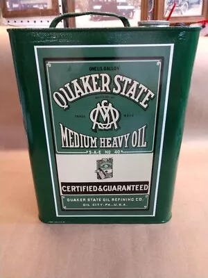 Vintage  Motor Oil 2 Gallon Can Empty Used Collectable Garage Art Recreation • $85