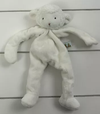 BUNNIES By The BAY Silly Buddy White Lamb Lovey Pacifier Holder Plush Rattle • $24.49