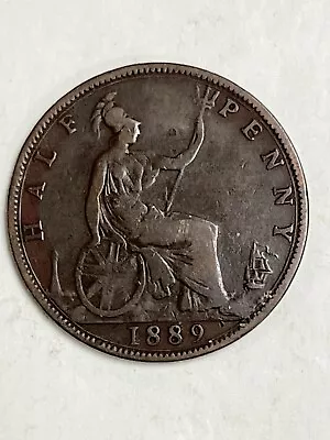 1889 Halfpenny Coin Queen Victoria Uncirculated • $7.10