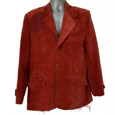 Metafuori Blazer Steampunk Orange Burgundy Embroidered Jacket Men's Size Medium • $45.99