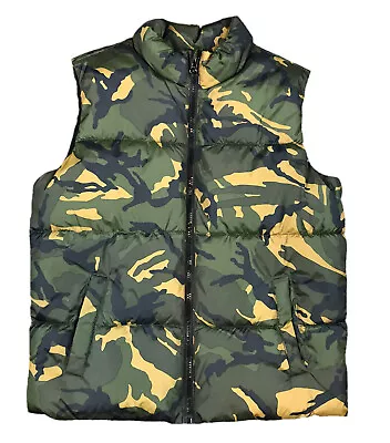 Old Navy Kids Full Zip Outdoor Puffer Jacket Camo Sleeveless Vest Size Large  • $22.22