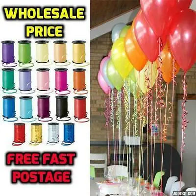 £1.98 • Buy 30-100 Curling Foil Chrome Balloons Ribbons Helium String Tie Ribbon Birthday UK