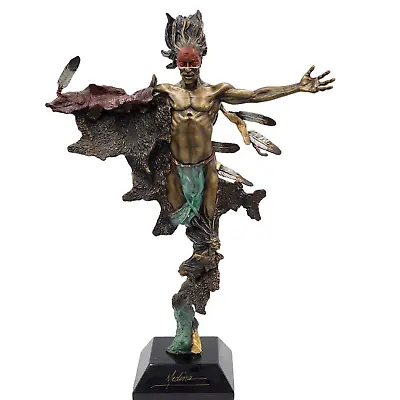 Large Dan Medina Bronze Sculpture Mystical Indian Warrior Legends Heavy Rare 22  • $1910.40