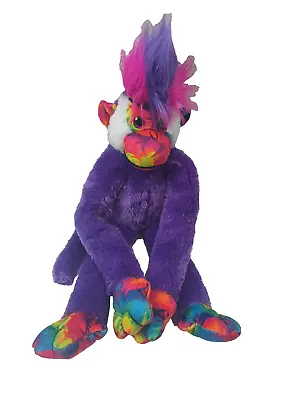Mohawk Monkey 24” Multicolored Rainbow Tie Dye Plush Stuffed Animal Purple Kipp • $14.38