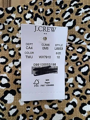 NWT J Crew Basketweave Sheath Dress In Animal Print White Black Brown 6L6933 • $64.99