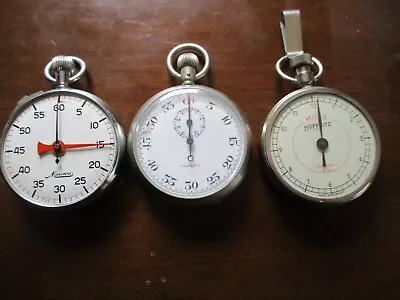 Lot 3 Vintage Stopwatches Minerva Olympic And Hoffritz Need Repair/parts • $24.99