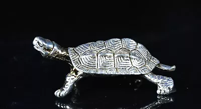 5.5CM Rare Old Chinese Miao Silver Feng Shui Tortoise Turtle Lucky Sculpture • $19.90