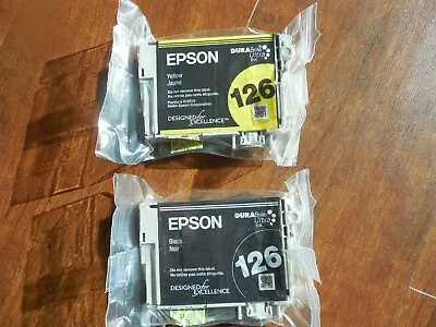 Epson 126 Ink Cartridge 2 Pack Yellow And Black Sealed • $12
