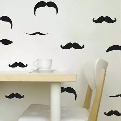 Mustache Wall And Mug Decal Beard Wallpaper Facial Hair Removable Vinyl G27 • $59.95