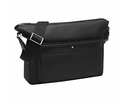 Montblanc 116795 Black Sartorial Jet Messenger Bag Leather Nylon New No Box • $375