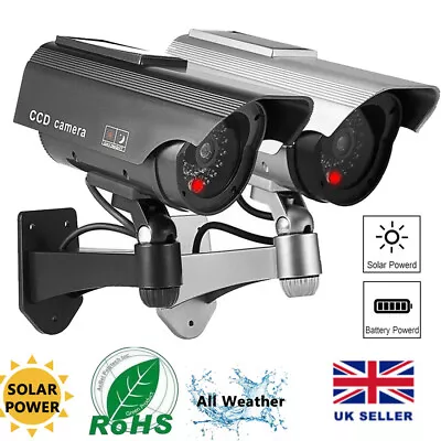 Indoor Outdoor Fake Cctv Security Camera Flashing Led Dummy Surveillance • £7.49