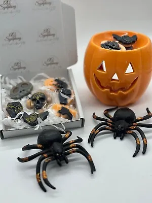 Halloween Candle Burner Set: Pumpkin Spice Or Dragon Blood Scent Handcrafted • £16.99