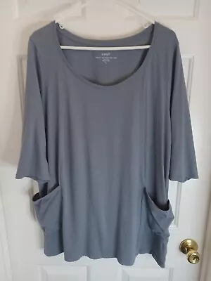 J Jill Womens Pure Jill Curved Seam Tunic Top Pockets 3/4 Sleeve Pima Cotton XL • $13.99