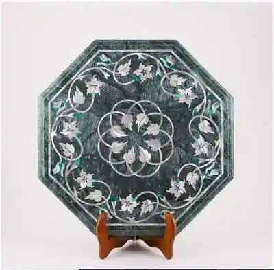 18'' Antique Green Marble Table Top Inlay Pietra Dura Coffee Center Mosaic L4 • $498