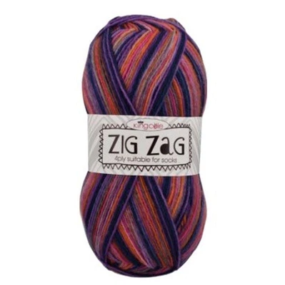 £6.03 • Buy King Cole Zig Zag 4 Ply Sock Merino Wool Knitting Crochet Yarn 100g All Shades