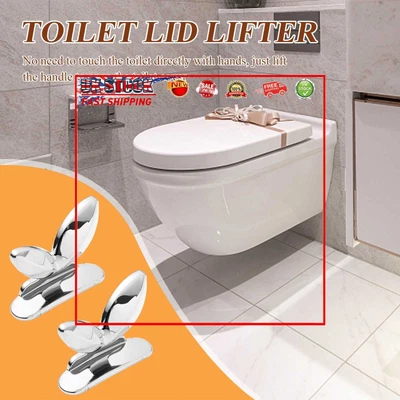 £5.19 • Buy 2pcs Toilets Seat Lid Lifter Non-dirty Hands Mini Cabinet Drawer Handle (Silver)