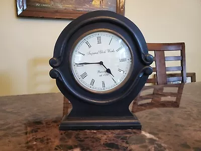 VTG Imperial Clock Works Birmingham 1792 Black Wood Shelf Mantel Clock 14  Tall • $45