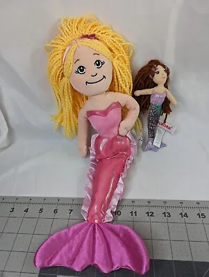 The Petting Zoo Mermaid Doll Plush 16 Inch Aurora Clip On Lot Stuffed Toy • $14.95