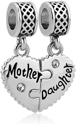Copper Heart Mother Daughter Charms Beads Pandora Bracelet Mom Love Free Shipp.. • $16.69