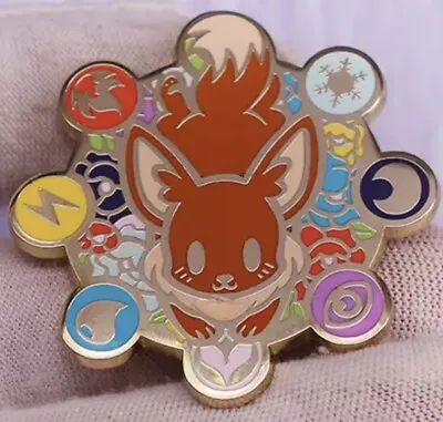 £9.95 • Buy Spinning Eevee Pokemon Evie Metal Fantasy Enamel Pin Badge Japanese Anime Gamer