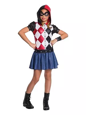 Harley Quinn Hoodie Costume For Kids Official DC Super Hero Girls Villain Dress • $52.85