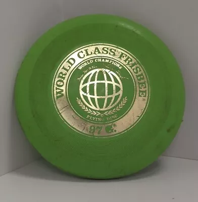 Vintage WHAM-O World Class Frisbee 97 G. World Champions Neon Green 1976 • $9.99