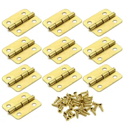 50 Pcs Small Mini Decorative Jewelry Box Hinges Brushed Brass+Nails For Wood Box • $19.30