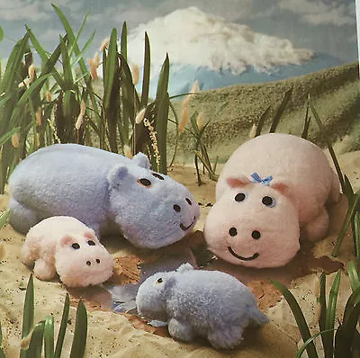£3.56 • Buy SEWING PATTERN Jean Greenhowe Hippo Family Toys - Animal Toy Set Babies 38cm